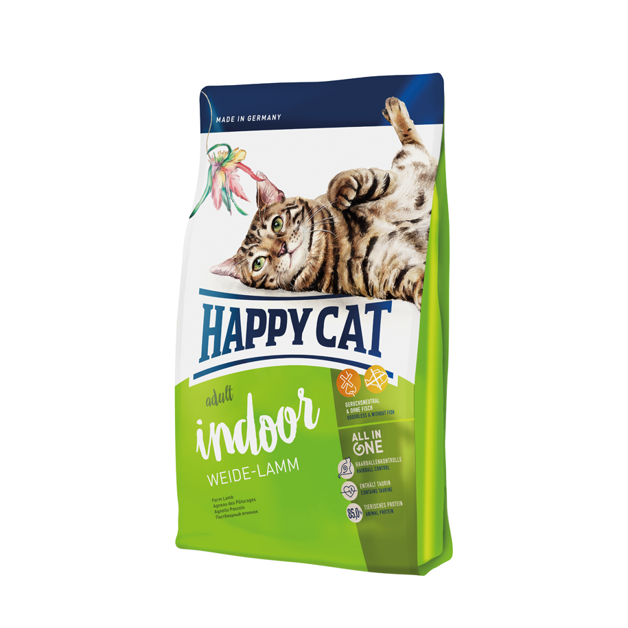 Sucha karma Happy Cat Fit & Well Indoor Adult Jagnięcina