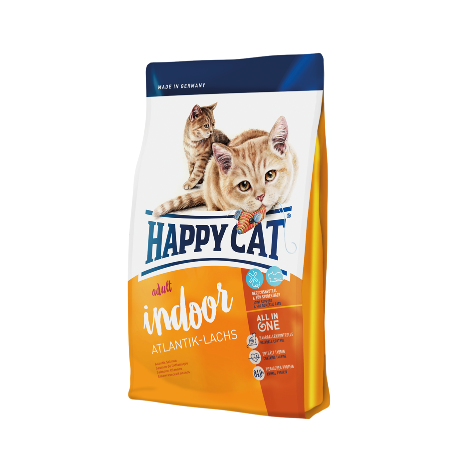 Sucha karma Happy Cat Fit & Well Indoor Adult Łosoś