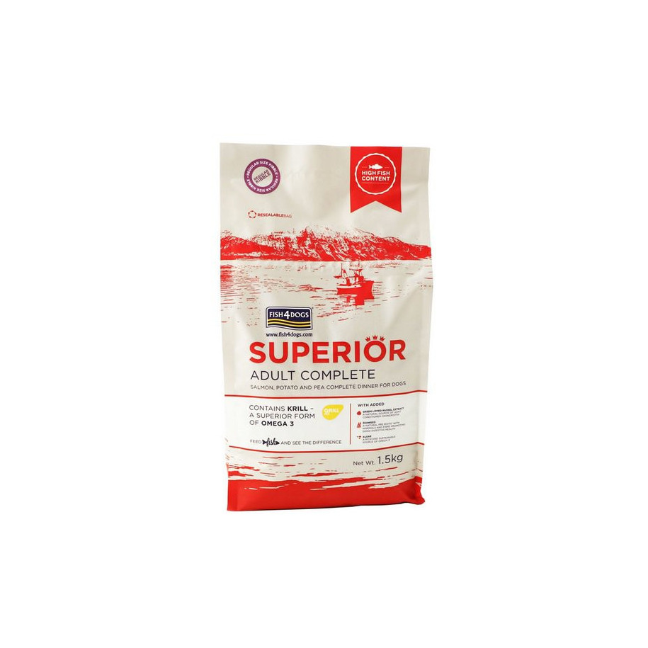 Fish4Dogs Superior Adult Complete z łososia - Rasa duża 12 kg