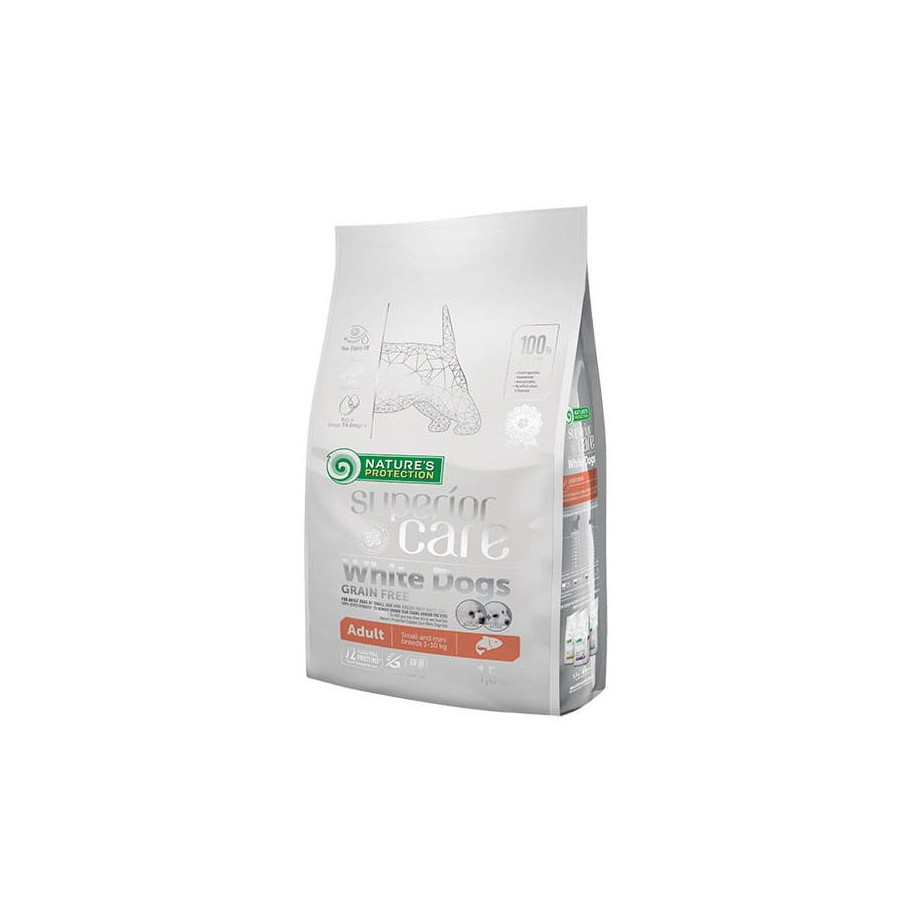 Nature's Protection Superior Care White Dogs Grain Free Salmon Adult Small Breeds 1,5 kg