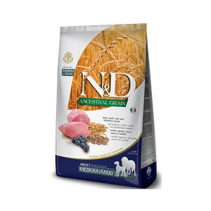 N&D Ancestral Grain Lamb & Blueberry Adult medium & maxi 12 kg