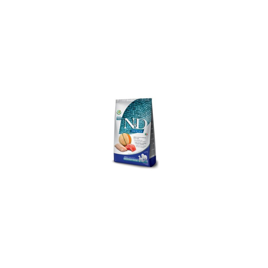 N&D Ocean Salmon, Cod & Cantalupe Melon Adult Medium & Maxi 12 kg