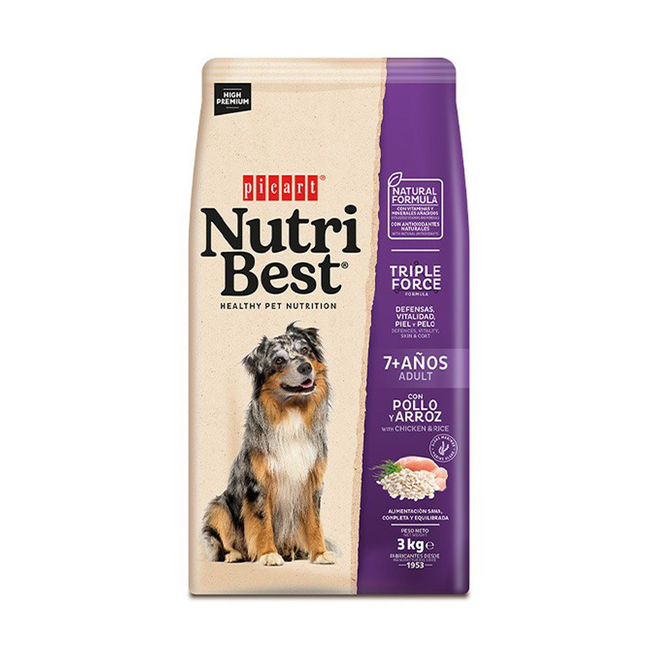 Picart Nutribest ADULT 7+ YEARS Chicken and Rice 15 kg
