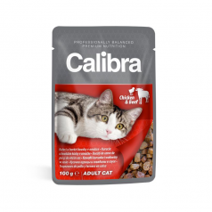 Calibra Adult dla kota kurczak z wołowiną saszetka