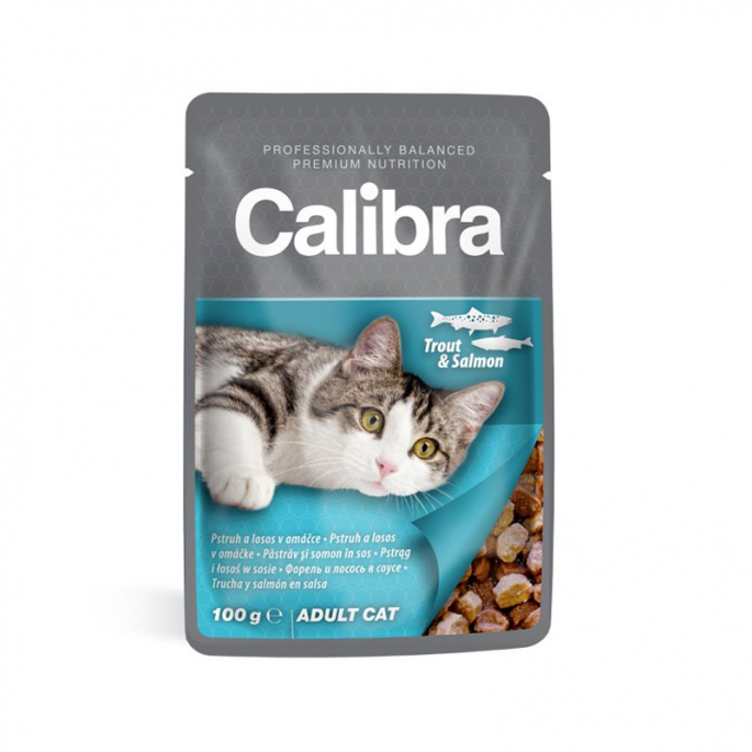 Calibra Adult dla kota pstrąg z łososiem saszetka