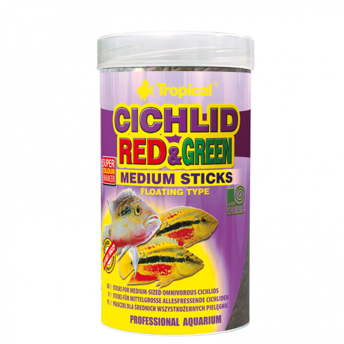 Tropical Cichlid red&green Medium Sticks